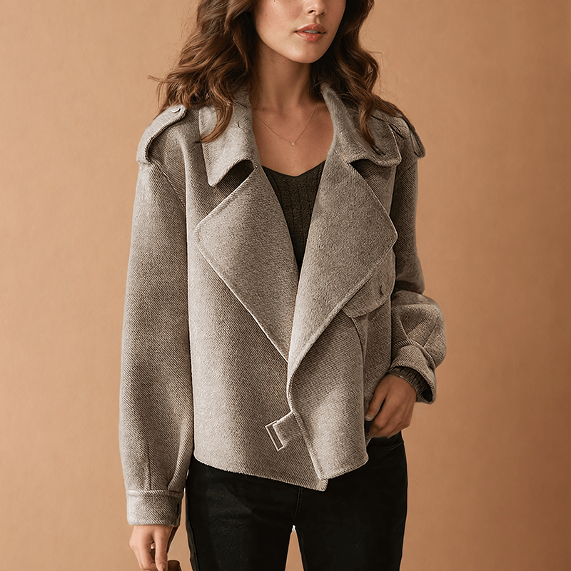 Women Jacket | Cropped Fit with Asymmetric Zip Front - Evergreen Outfits- Jackets