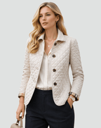 Women Jacket | Diamond-Quilted Regular Fit with Spread Collar - Evergreen Outfits- Jackets