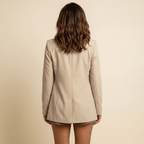 Women Jacket Double Breasted Button Closure Structured Fit - Evergreen Outfits - Women Blazer
