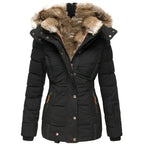 Women Jacket | Fitted Cut with Lined Hood for Winter - Evergreen Outfits- Jackets