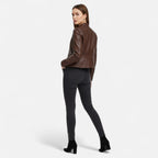 Women Jacket | Fitted Cut with Stand Collar and Zip Front - Evergreen Outfits- Jackets
