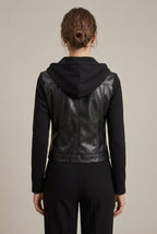 Women Jacket | Hooded Moto Fit with Asymmetric Zip Front - Evergreen Outfits- Jackets