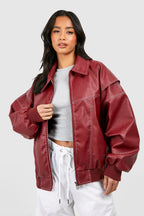 Women Jacket | Oversized Bomber with Zip Front Closure - Evergreen Outfits- Jackets