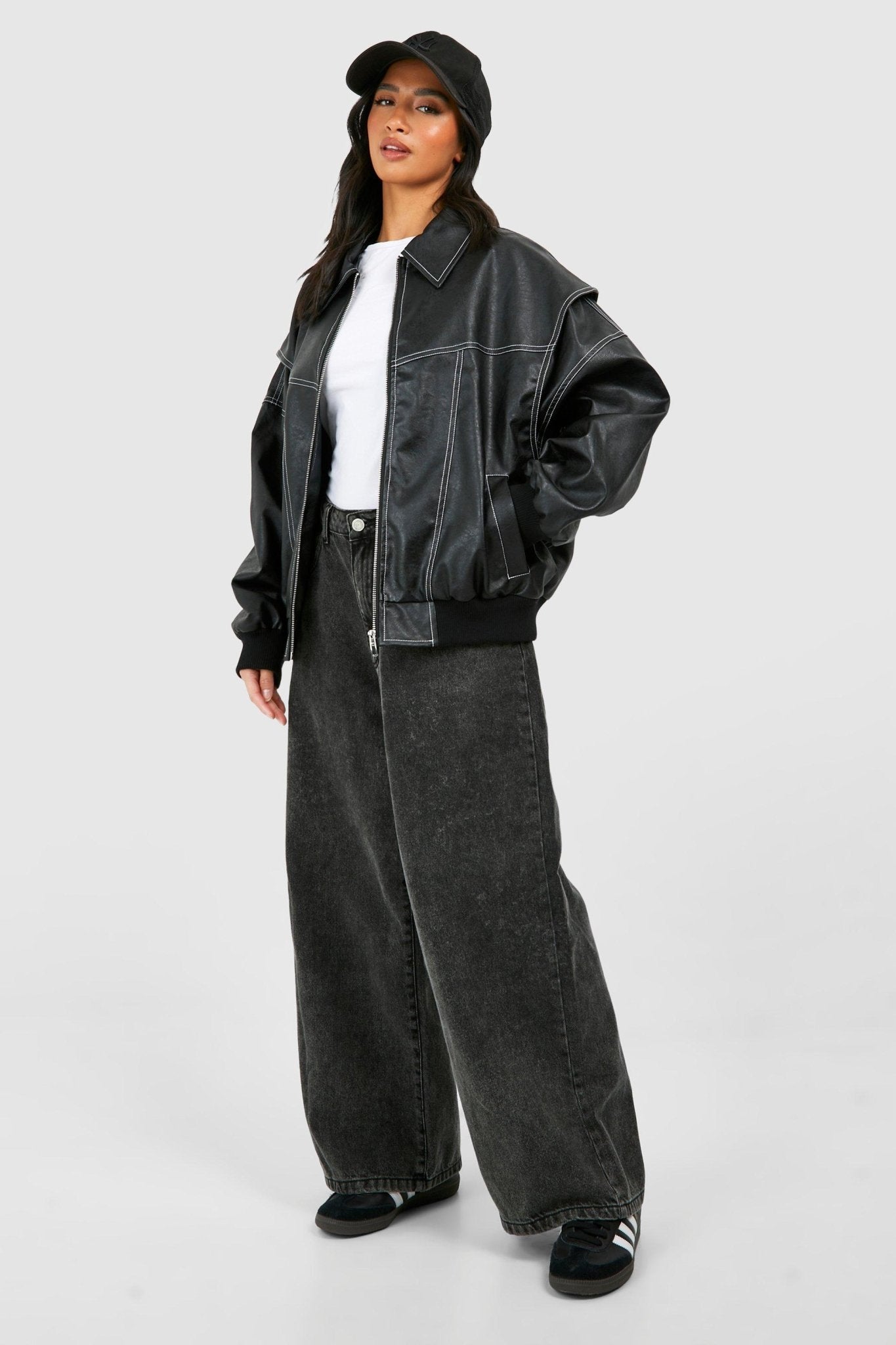 Women Jacket | Oversized Bomber with Zip Front Closure - Evergreen Outfits- Jackets