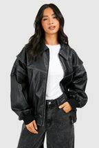 Women Jacket | Oversized Bomber with Zip Front Closure - Evergreen Outfits- Jackets