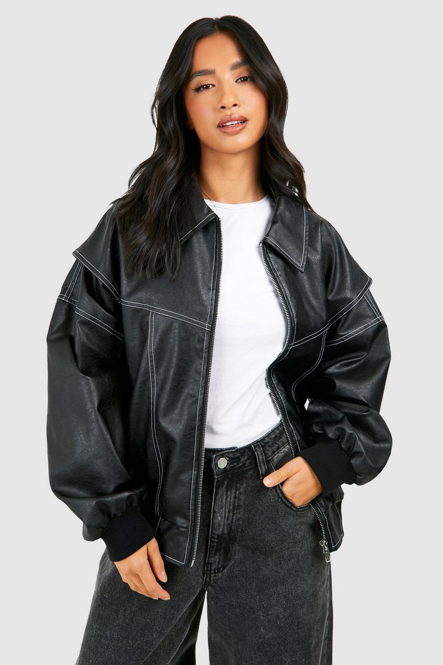 Women Jacket | Oversized Bomber with Zip Front Closure - Evergreen Outfits- Jackets