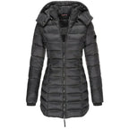 Women Jacket | Quilted Build with Removable Hood and Zip Pockets - Evergreen Outfits- Jackets