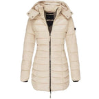Women Jacket | Quilted Build with Removable Hood and Zip Pockets - Evergreen Outfits- Jackets