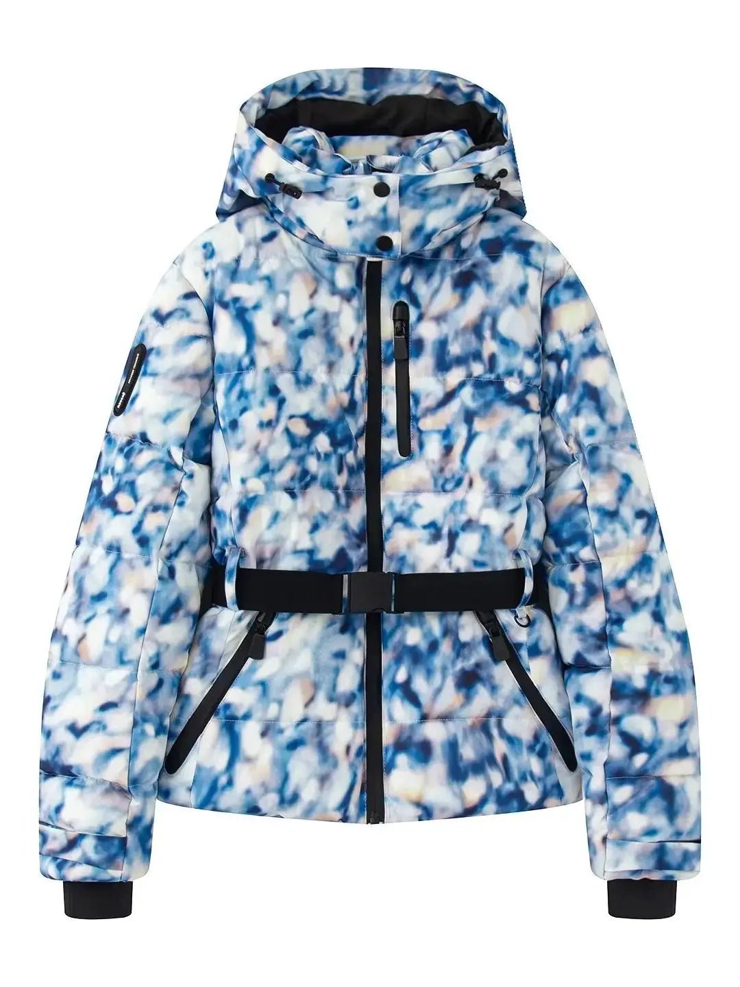 Women Jacket | Quilted Ski Design with Belt and Hood - Evergreen Outfits- Jackets