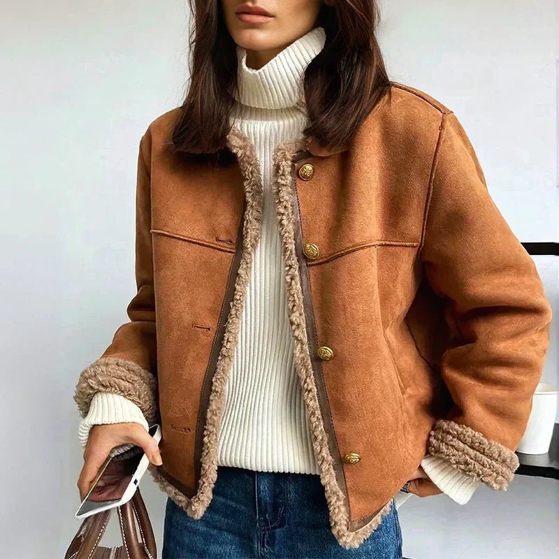 Women Jacket | Regular Fit with Button Closure and Side Pockets - Evergreen Outfits- Jackets