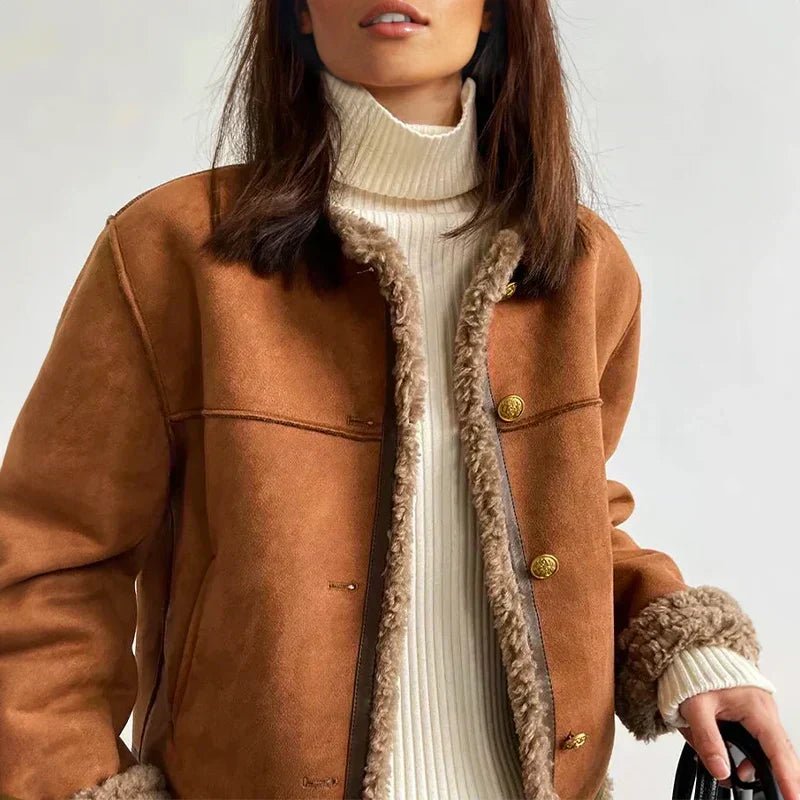 Women Jacket | Regular Fit with Button Closure and Side Pockets - Evergreen Outfits- Jackets