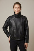 Women Jacket | Relaxed Fit Asymmetric Zip Front Closure - Evergreen Outfits- Jackets