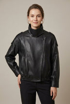 Women Jacket | Relaxed Fit Asymmetric Zip Front Closure - Evergreen Outfits- Jackets