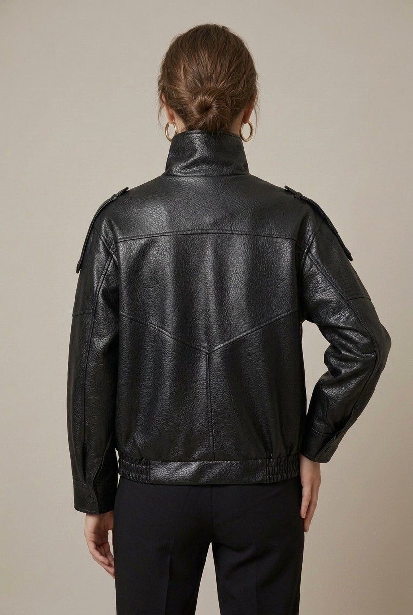 Women Jacket | Relaxed Fit Asymmetric Zip Front Closure - Evergreen Outfits- Jackets