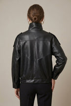 Women Jacket | Relaxed Fit Asymmetric Zip Front Closure - Evergreen Outfits- Jackets