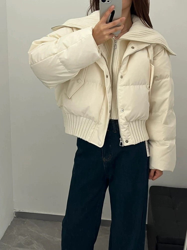 Women Jacket | Relaxed Fit with High Collar and Zip Front - Evergreen Outfits- Jackets