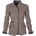 Women Jacket | Tailored Fit with High Collar and Button Front - Evergreen Outfits- Jackets