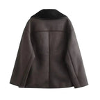 Women Jacket | Wide Collar Tailored Fit for Transitional Wear - Evergreen Outfits- Jackets