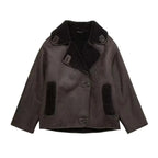 Women Jacket | Wide Collar Tailored Fit for Transitional Wear - Evergreen Outfits- Jackets