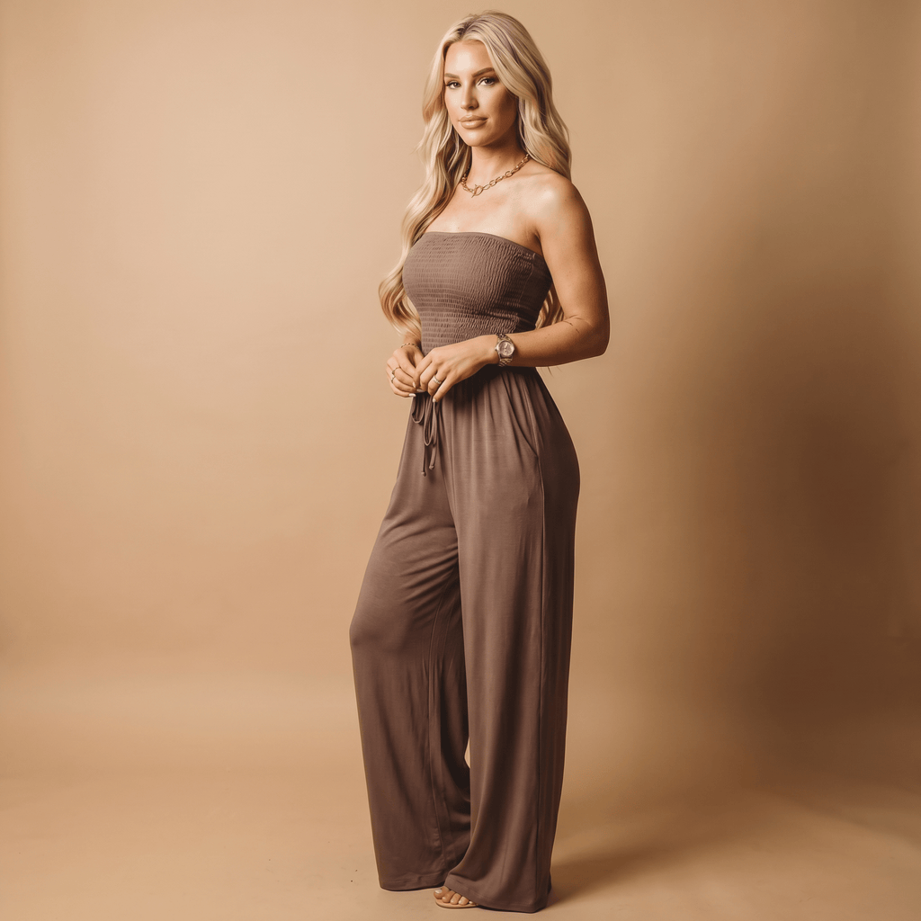 Women Jumpsuit Loose Fit With Functional Pockets Detail - Evergreen Outfits - Women Jumpsuit