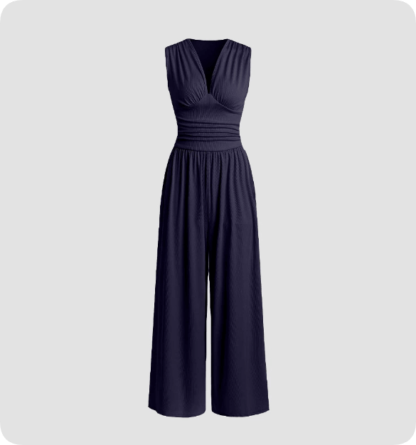 Women Jumpsuit Sleeveless Tailored Fit Flowing Silhouette - Evergreen Outfits - Women Jumpsuit