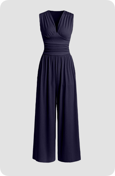 Women Jumpsuit Sleeveless Tailored Fit Flowing Silhouette - Evergreen Outfits - Women Jumpsuit