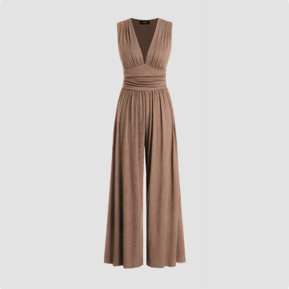 Women Jumpsuit Sleeveless Tailored Fit Flowing Silhouette - Evergreen Outfits - Women Jumpsuit