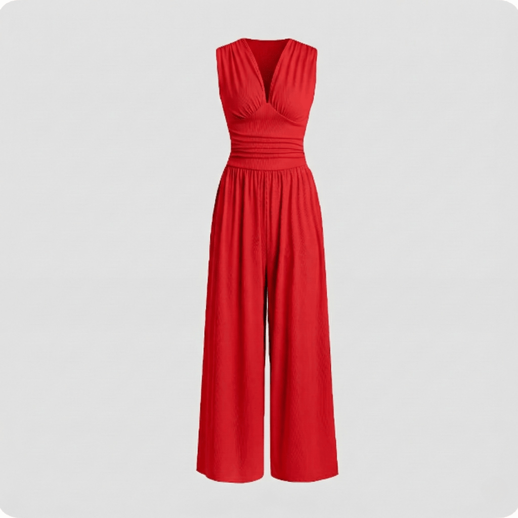 Women Jumpsuit Sleeveless Tailored Fit Flowing Silhouette - Evergreen Outfits - Women Jumpsuit