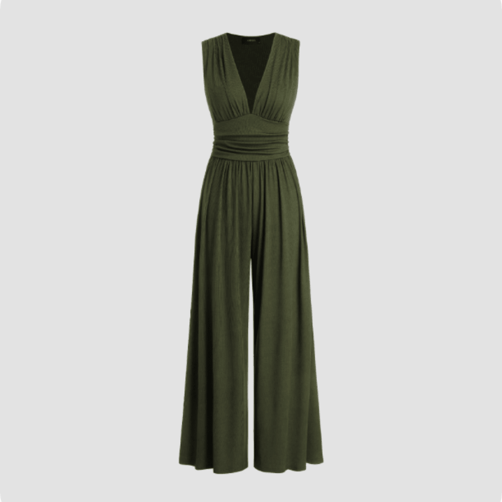 Women Jumpsuit Sleeveless Tailored Fit Flowing Silhouette - Evergreen Outfits - Women Jumpsuit