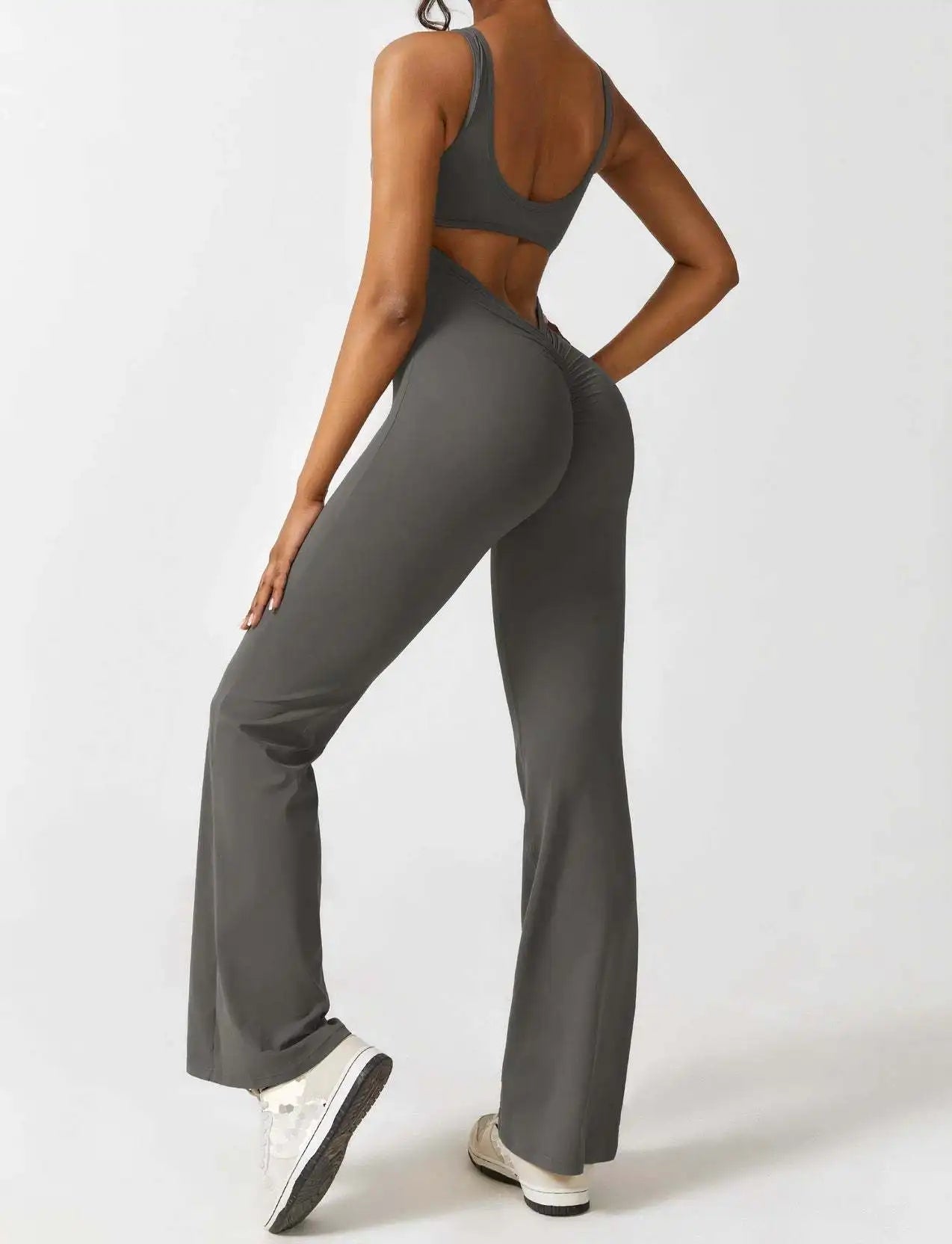 Women Jumpsuit Slim Fit Racerback Flared Trousers Fit - Evergreen Outfits - Women Jumpsuit