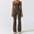 Women Jumpsuit Slim Fit Racerback Flared Trousers Fit - Evergreen Outfits - Women Jumpsuit