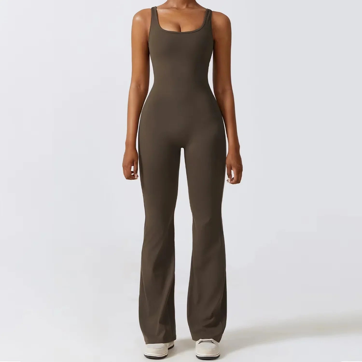Women Jumpsuit Slim Fit Racerback Flared Trousers Fit - Evergreen Outfits - Women Jumpsuit
