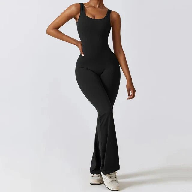 Women Jumpsuit Slim Fit Racerback Flared Trousers Fit - Evergreen Outfits - Women Jumpsuit