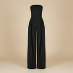 Women Jumpsuit Strapless Structured Wide Leg Tailored Fit - Evergreen Outfits - Women Jumpsuit