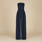 Women Jumpsuit Strapless Structured Wide Leg Tailored Fit - Evergreen Outfits - Women Jumpsuit