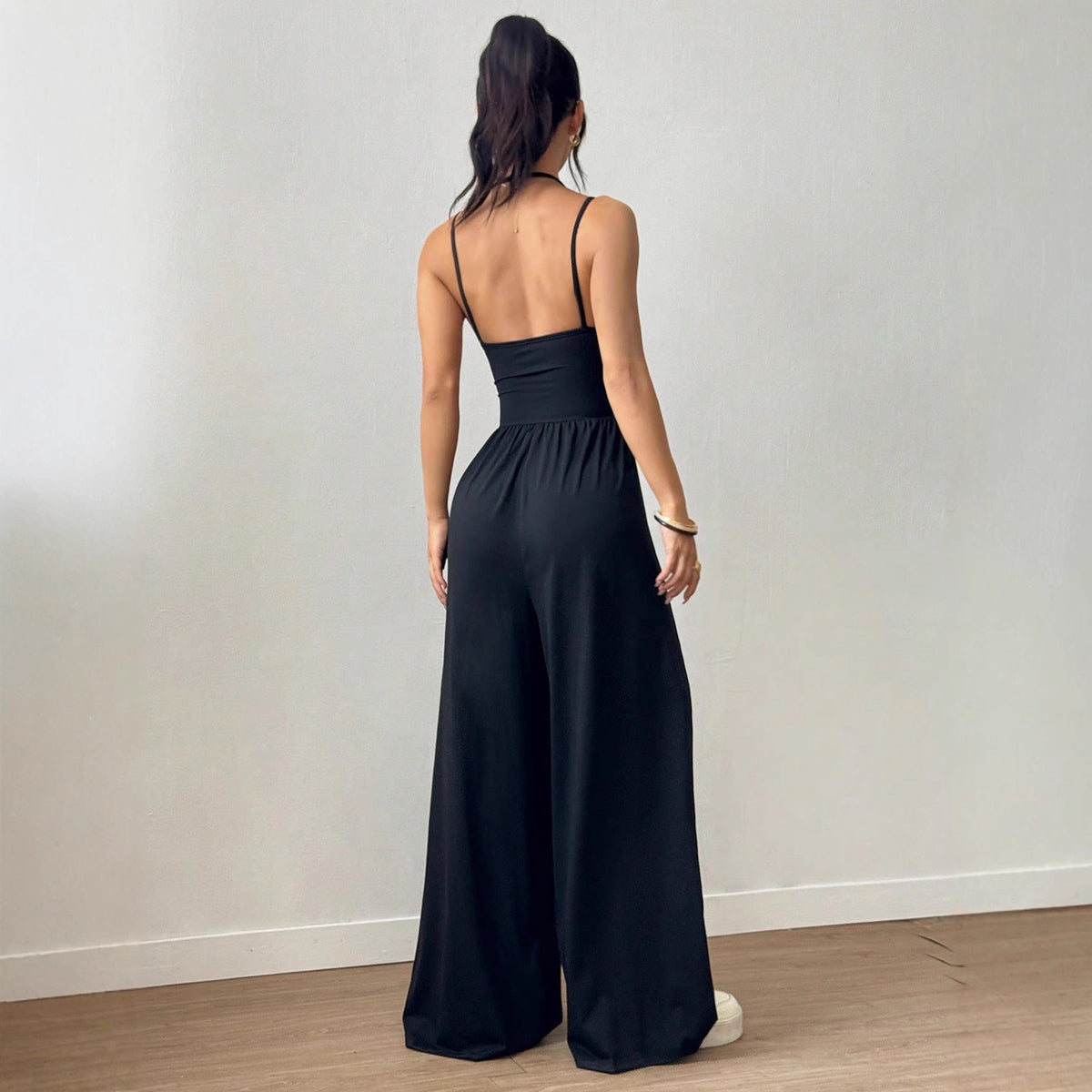Women Jumpsuit | Wide Leg Fit with Ruched Waist Detail - Evergreen Outfits- Suits