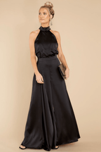 Women Jumpsuit | Wide-Leg Halter Neck with Pleated Front - Evergreen Outfits- Suits