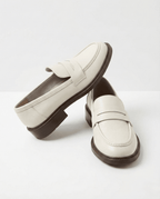 Women Loafers | Chunky Lug Sole with Low Block Heel - Evergreen Outfits- Loafers