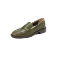Women Loafers | Chunky Lug Sole with Low Block Heel - Evergreen Outfits- Loafers