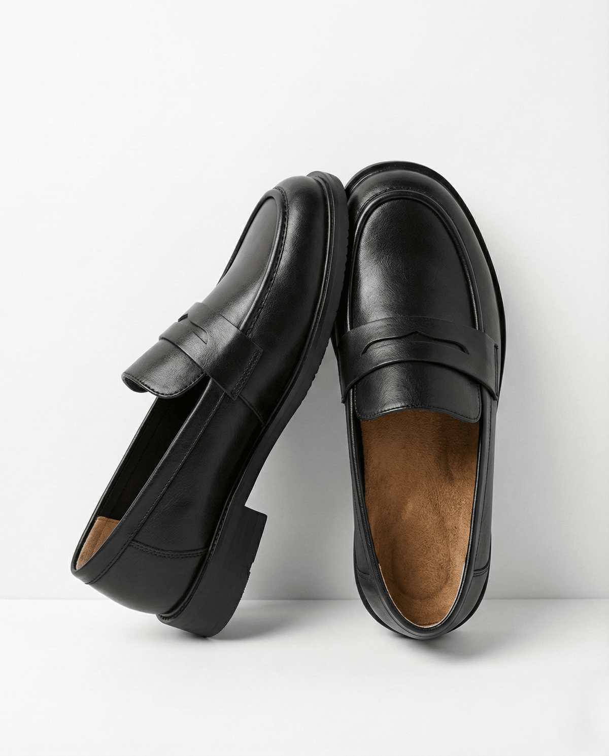 Women Loafers | Chunky Lug Sole with Low Block Heel - Evergreen Outfits- Loafers