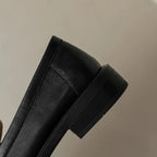 Women Loafers | Chunky Lug Sole with Low Block Heel - Evergreen Outfits- Loafers