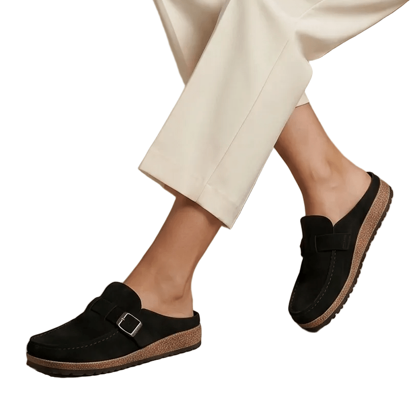 Women Loafers Slip On Closure Buckle Detail Design - Evergreen Outfits - Women Loafers