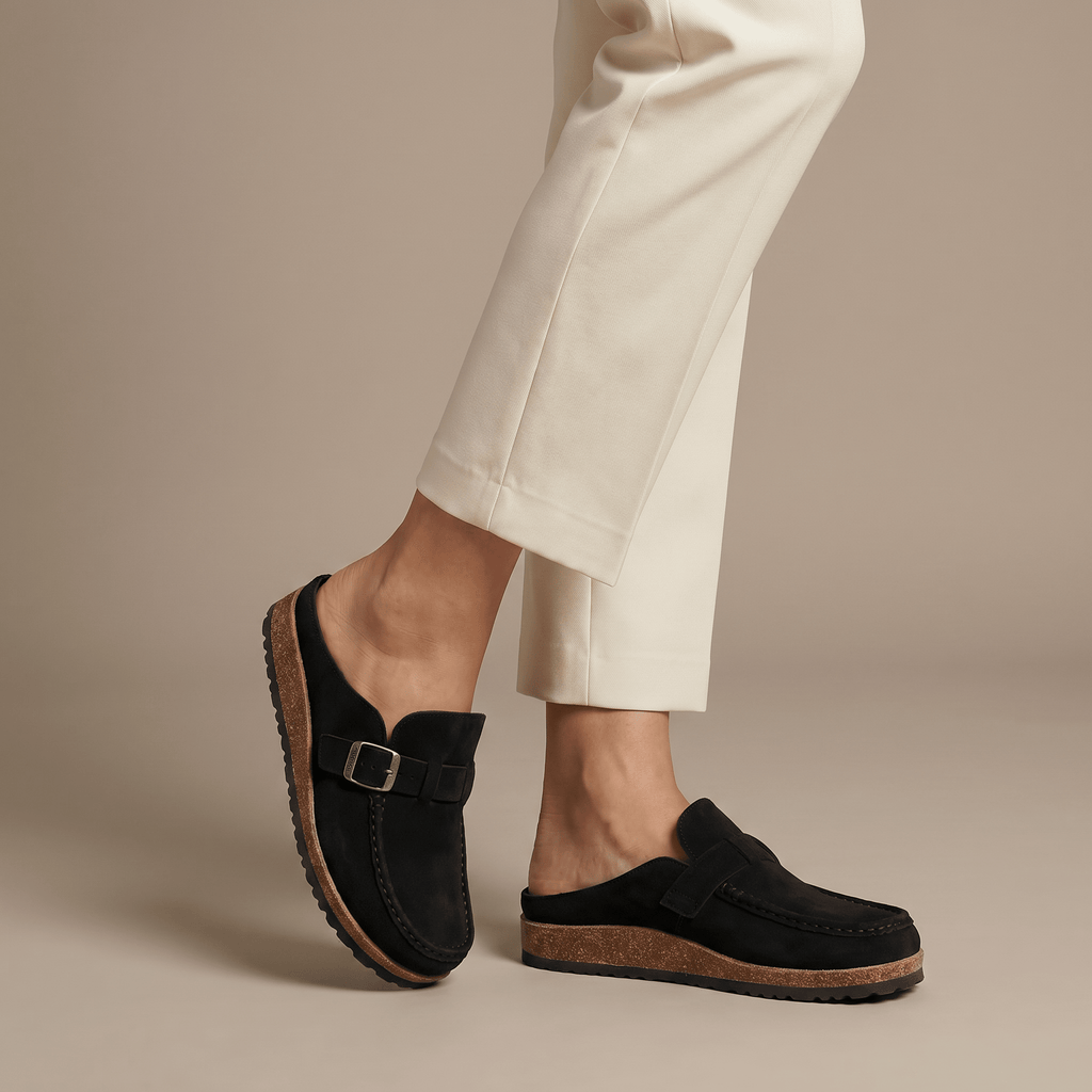 Women Loafers Slip On Closure Buckle Detail Design - Evergreen Outfits - Women Loafers