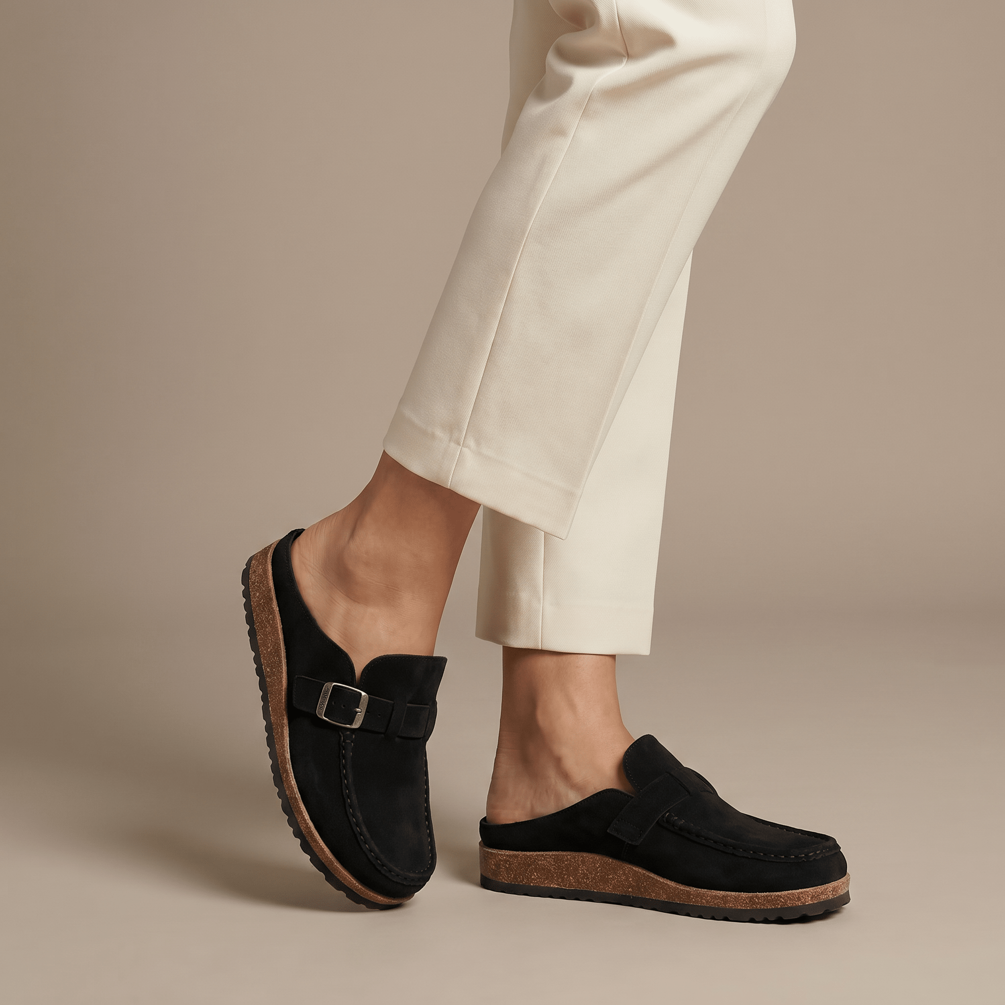 Women Loafers Slip On Closure Buckle Detail Design - Evergreen Outfits - Women Loafers