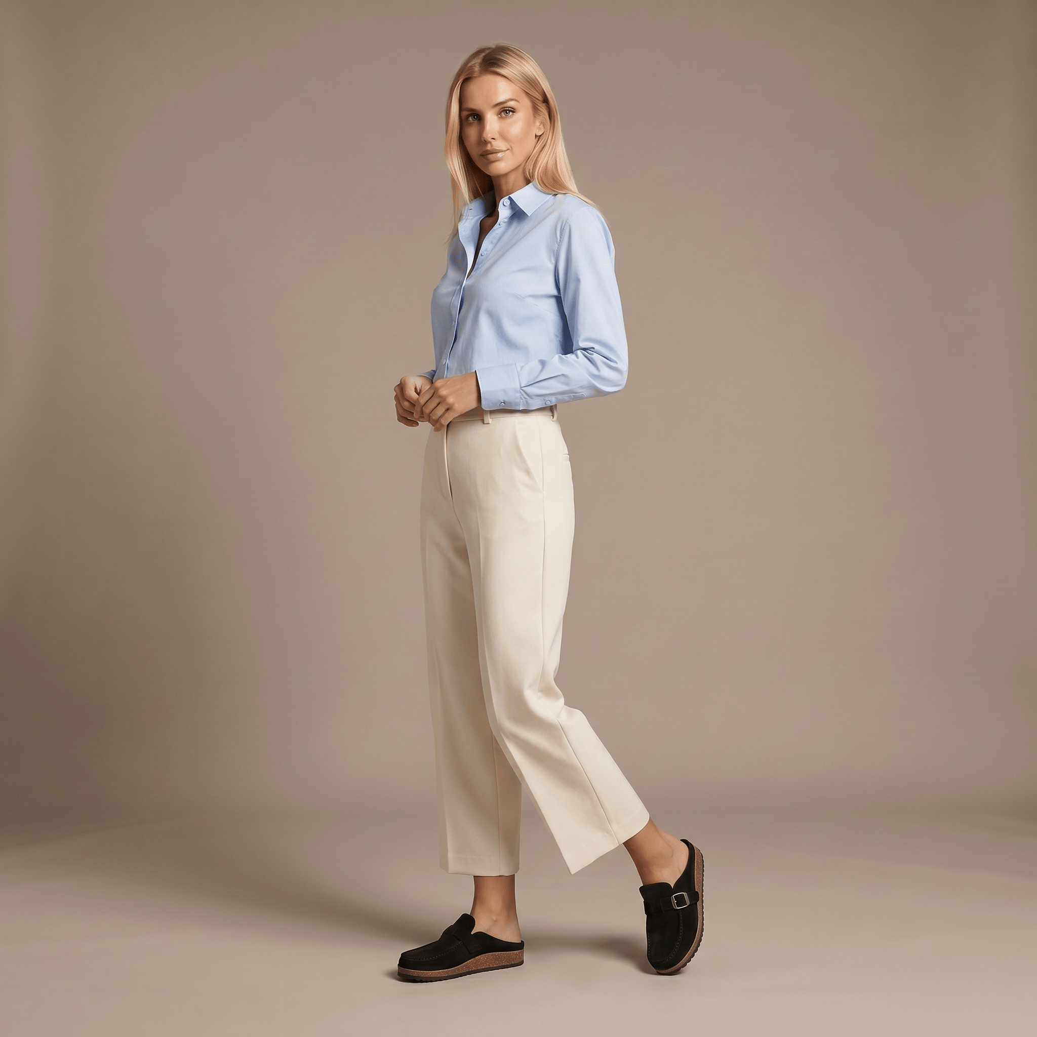 Women Loafers Slip On Closure Buckle Detail Design - Evergreen Outfits - Women Loafers