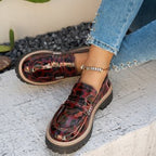 Women Loafers Slip - On Thick Tread Sole Design - Evergreen Outfits - Women Loafers