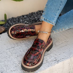 Women Loafers Slip - On Thick Tread Sole Design - Evergreen Outfits - Women Loafers