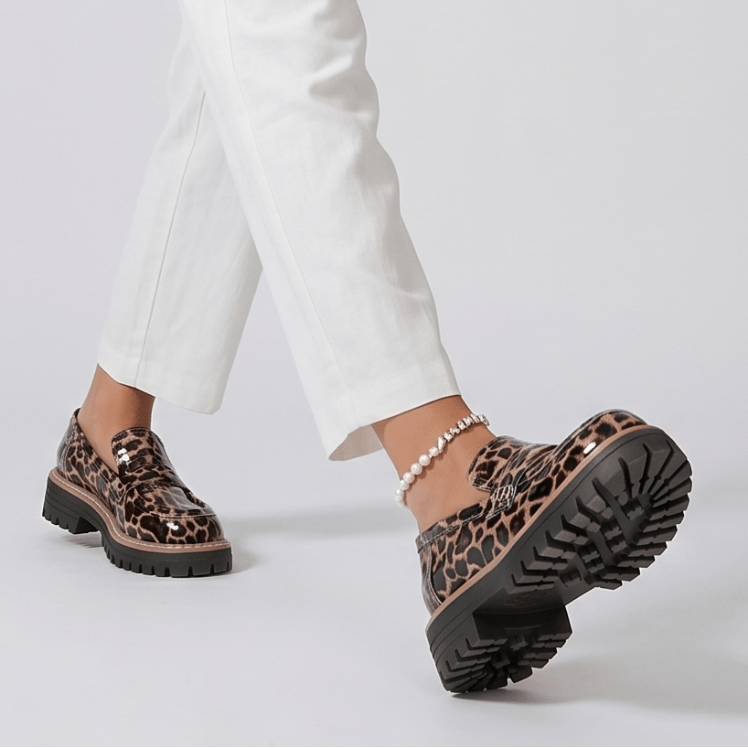 Women Loafers Slip - On Thick Tread Sole Design - Evergreen Outfits - Women Loafers