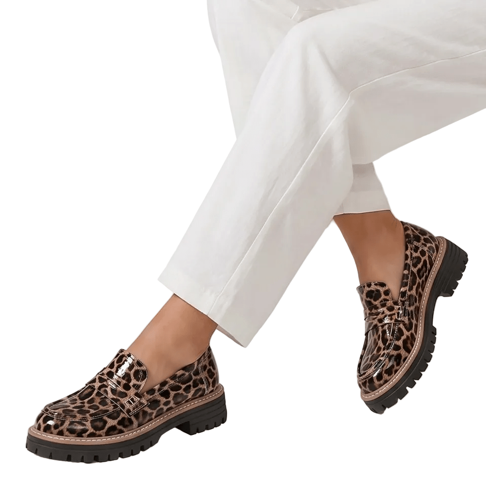 Women Loafers Slip - On Thick Tread Sole Design - Evergreen Outfits - Women Loafers
