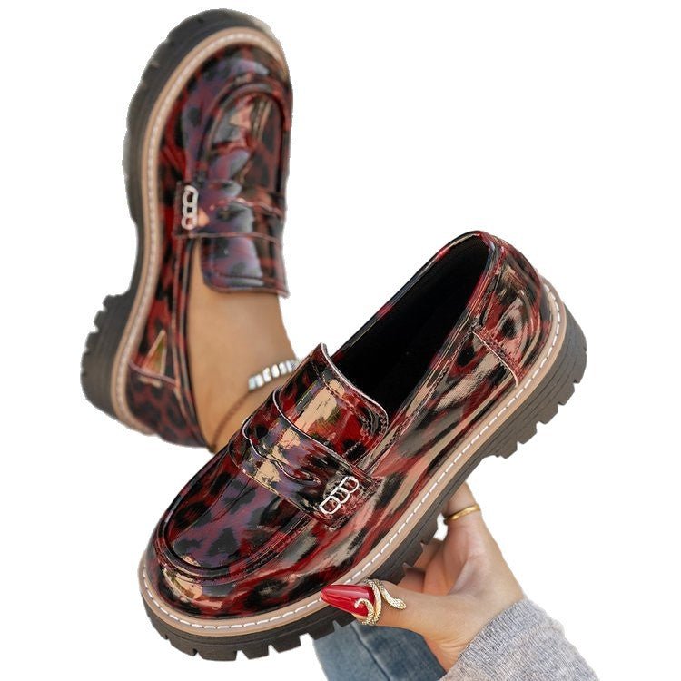 Women Loafers Slip - On Thick Tread Sole Design - Evergreen Outfits - Women Loafers